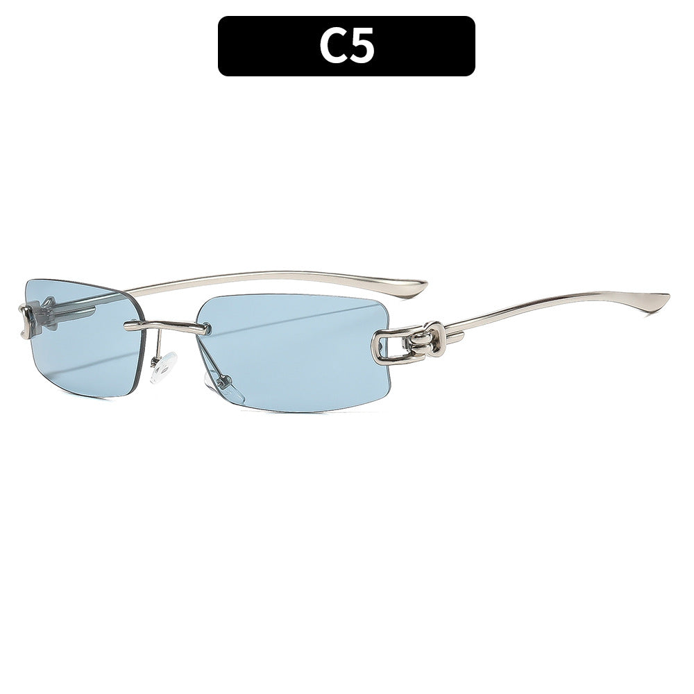 Moderne Slim Rechteckige Rahmen Sonnenbrille
