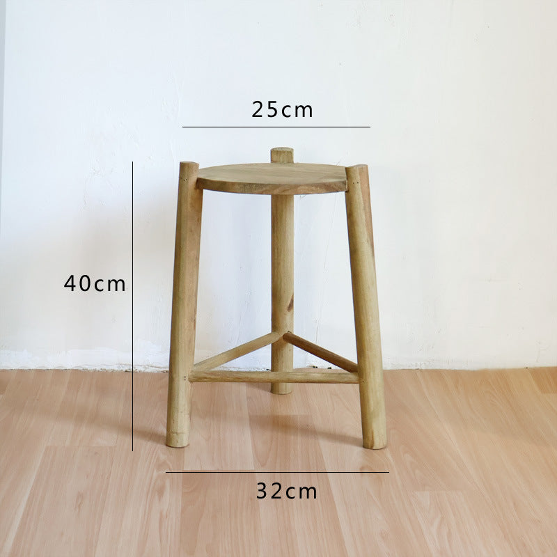 Massiver Holz-Hocker Karnz