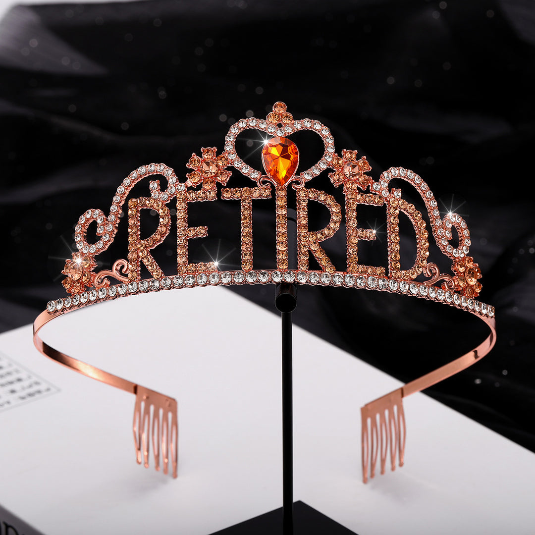 Damen Festliche Tiara mit Aufschrift und Satin-Schärpe Karnz