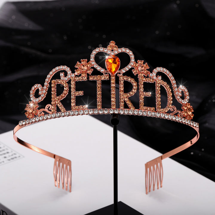 Damen Festliche Tiara mit Aufschrift und Satin-Schärpe Karnz