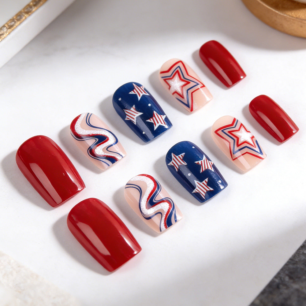 Themen Press-On Nagelkunst Set mit Sternen Design Karnz