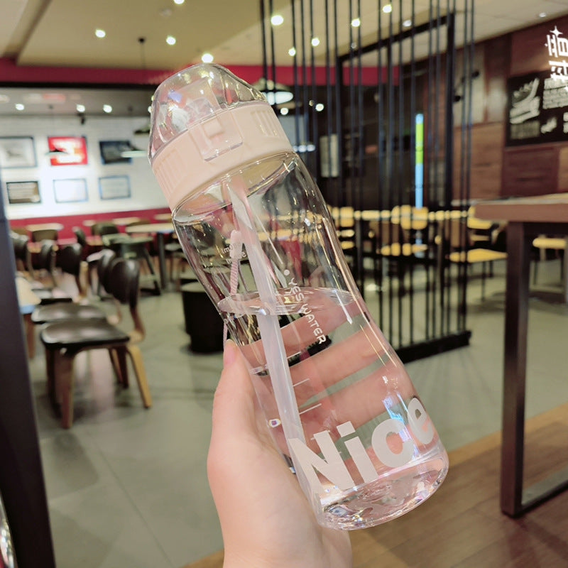 Damen Ergonomische Sporttrinkflasche mit integrierter Trinkhalmfunktion Karnz