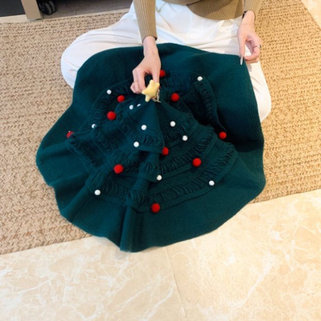 Strukturierte Strickwurfdecke