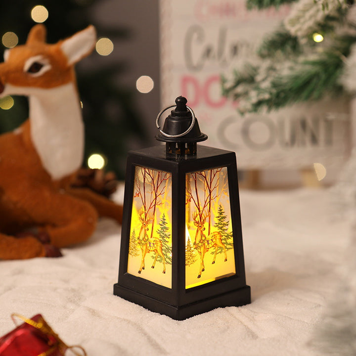 Dekorative Weihnachtslaterne mit Wintermotiven Karnz