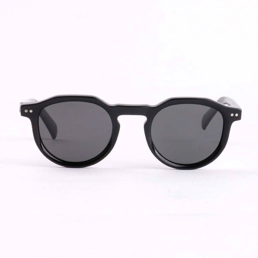 Damen modische Sonnenbrille mit stilvollem, runden Rahmen und UV-Schutz Karnz