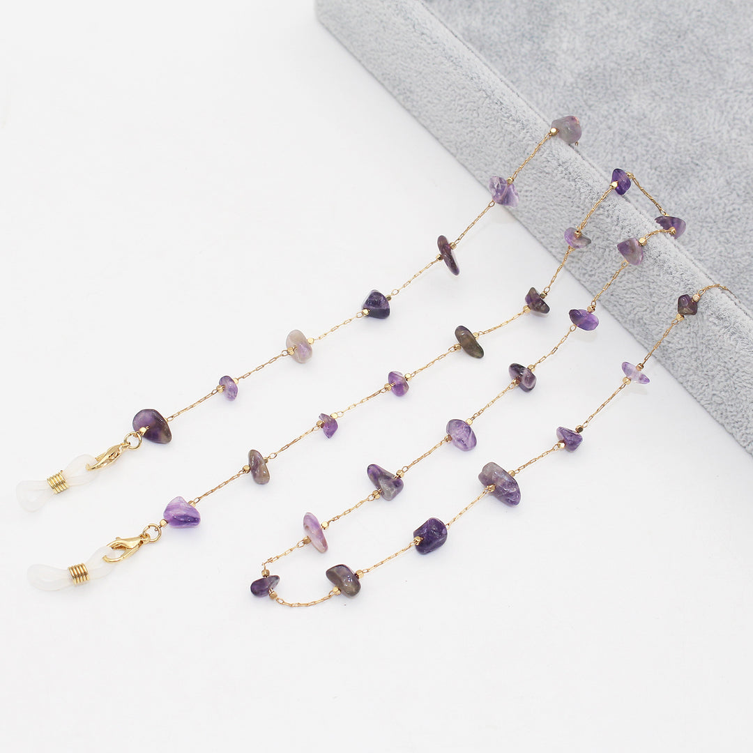 Elegante mit Kristallen verzierte Brillenkette Karnz
