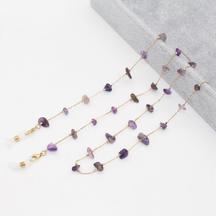 Elegante mit Kristallen verzierte Brillenkette Karnz