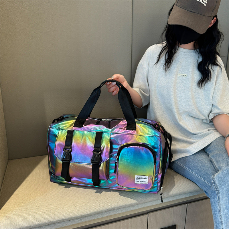Iridescent Multi-Pocket Reis Duffel Tasche Karnz