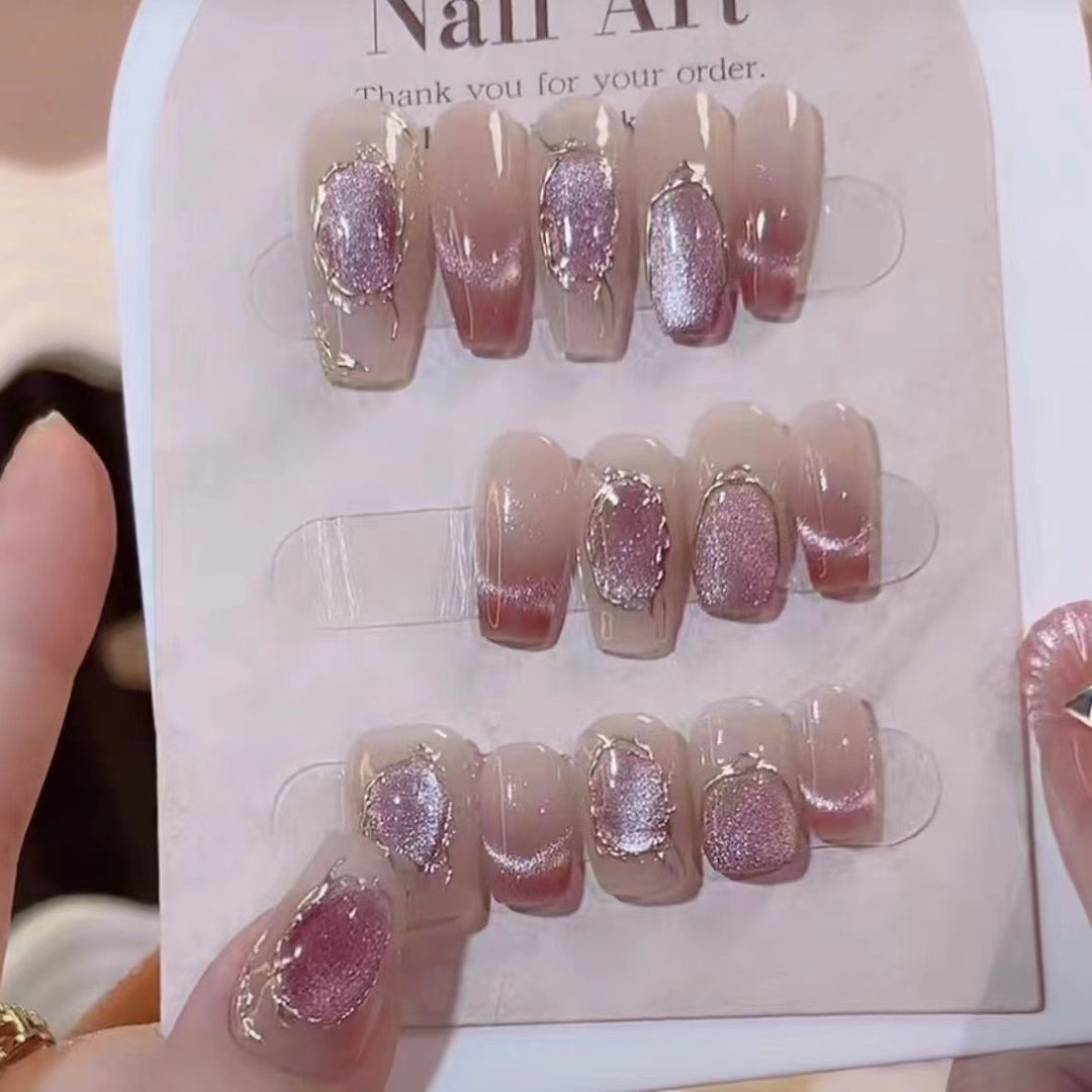 Luxuriös glitzerndes Press-On-Nagelset