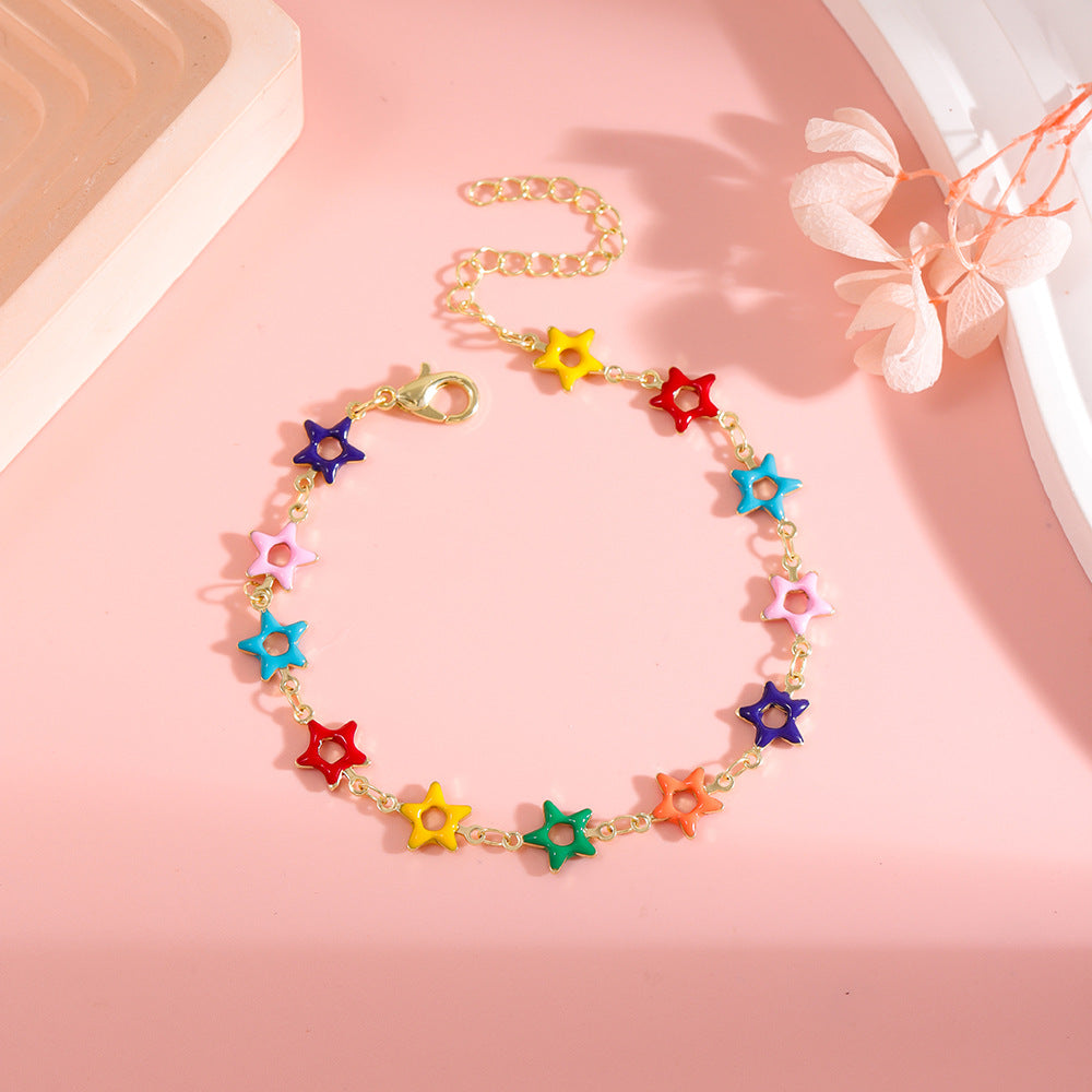 Bunte Stern Charm Fußkette Karnz 1788164326