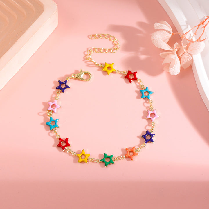 Bunte Stern Charm Fußkette Karnz 1788164326
