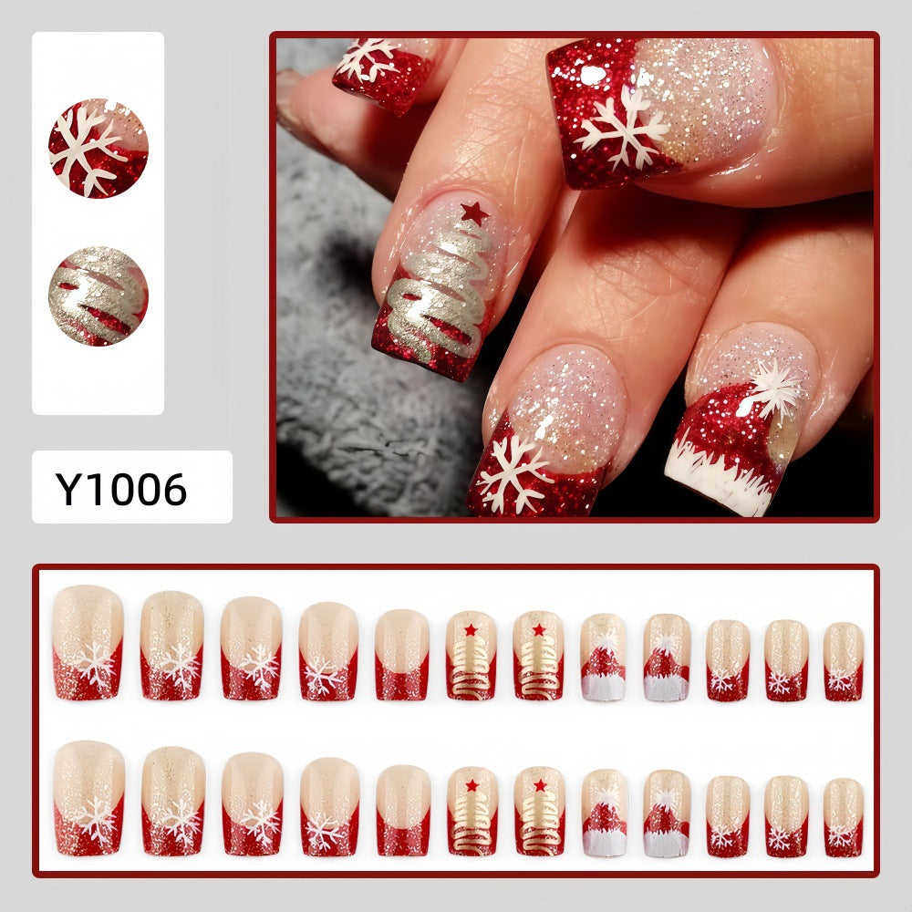 Kunstnägel mit Festlichem Weihnachtsdesign Karnz