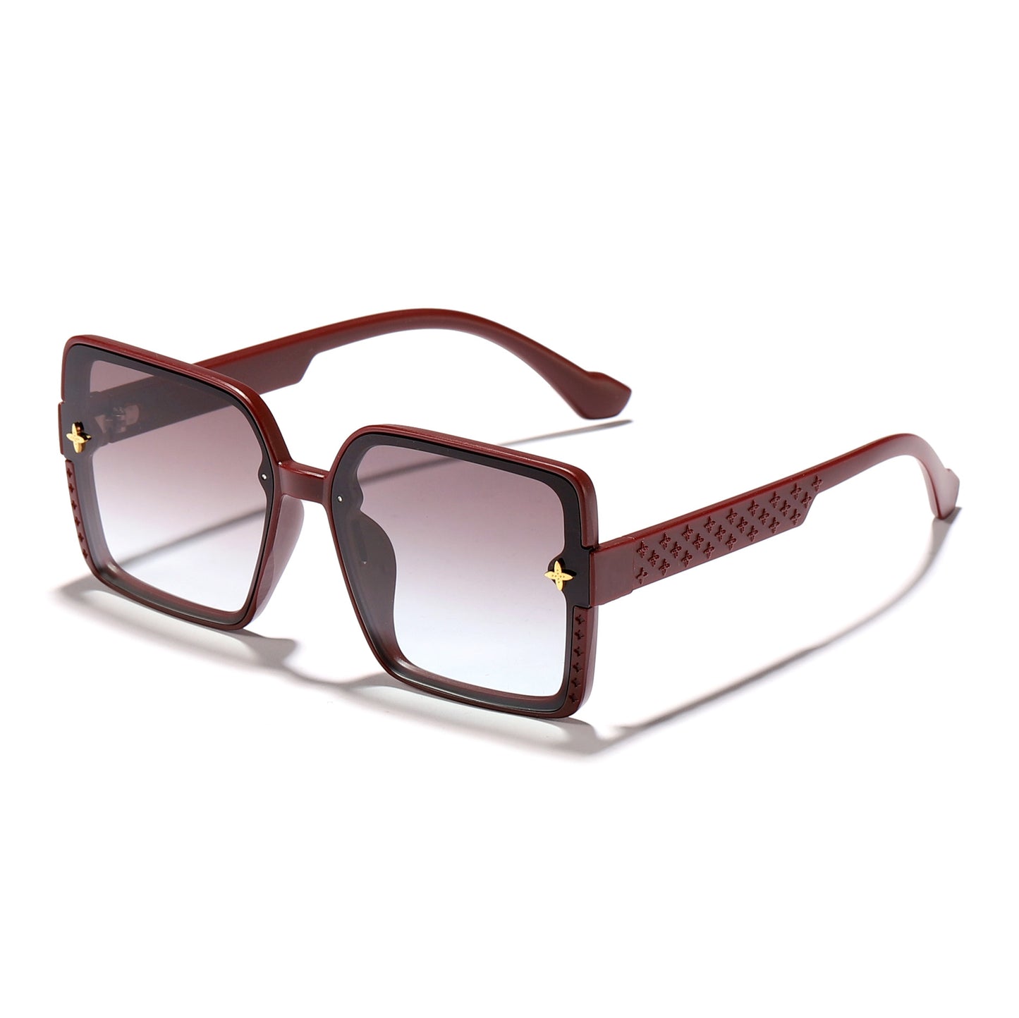 Damen modische quadratische Sonnenbrille mit verziertem Rahmen Karnz