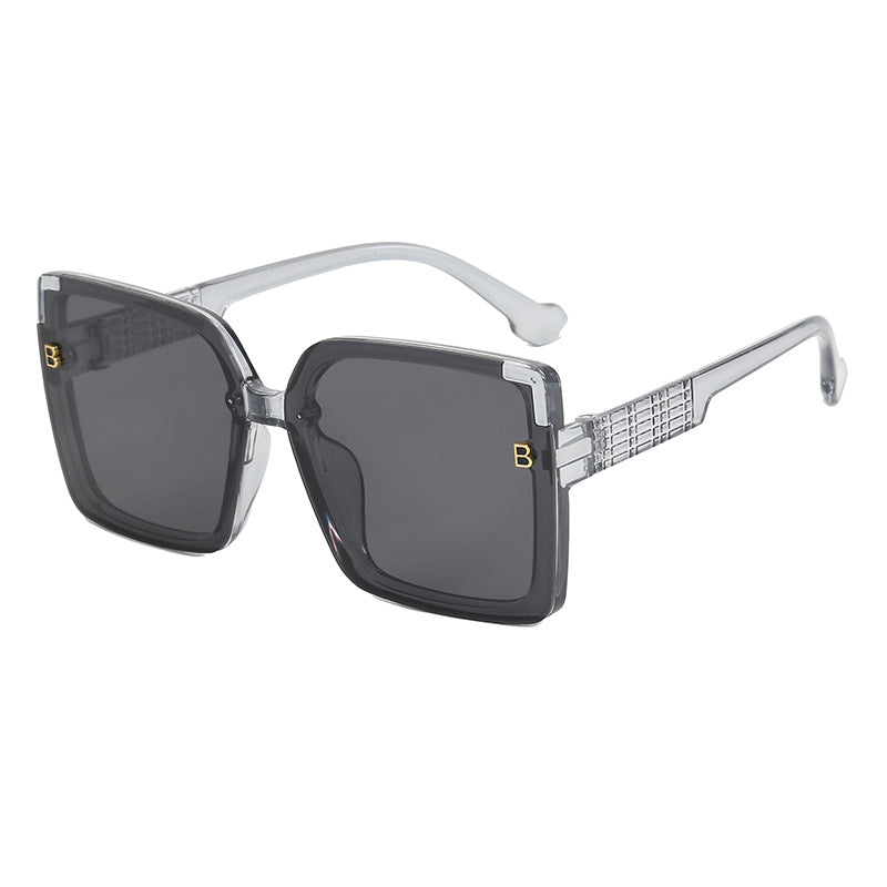 Damen modische quadratische Sonnenbrille mit strukturierter Bügelgestaltung Karnz