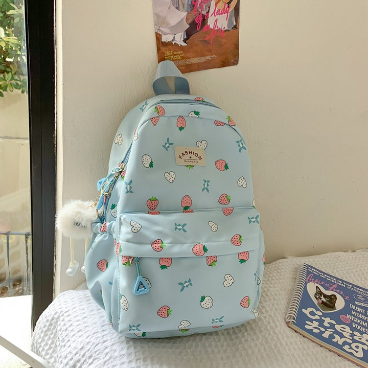Verspielter Erdbeerprint Rucksack