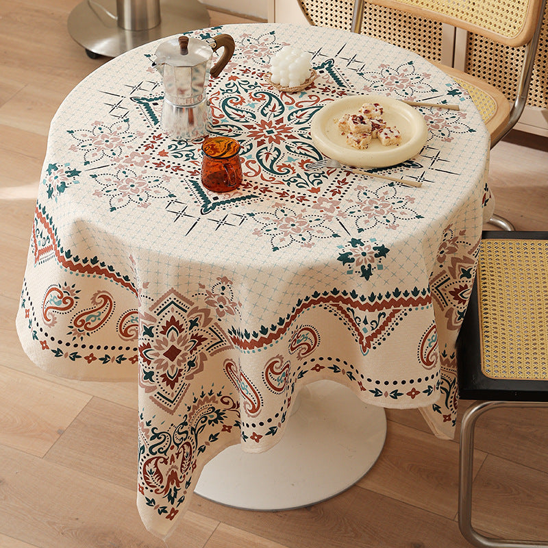 Rechteckige Wachstuch-Tischdecke mit Paisley-Motiv