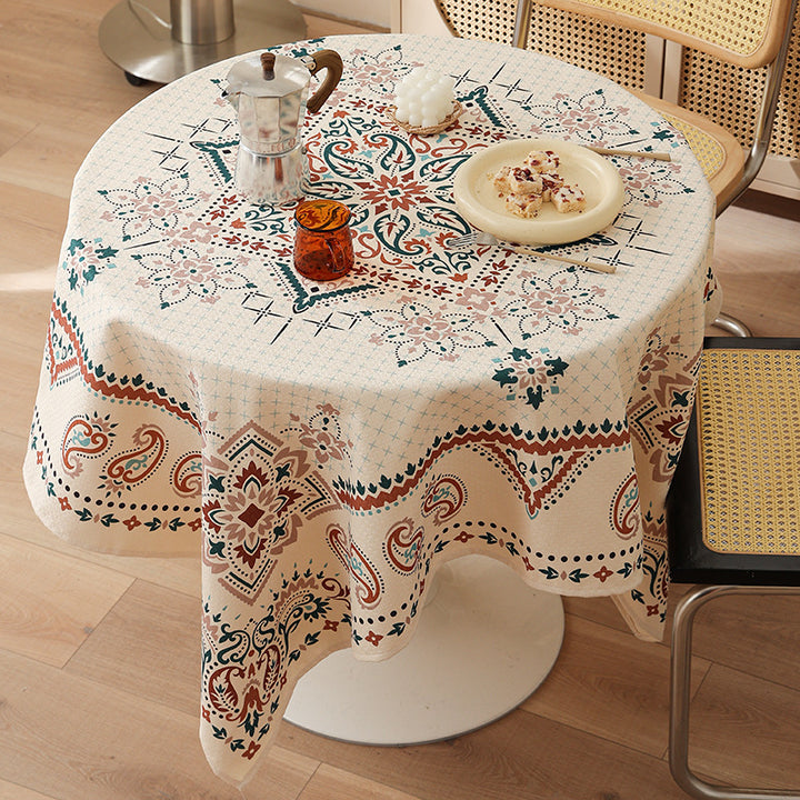 Rechteckige Wachstuch-Tischdecke mit Paisley-Motiv