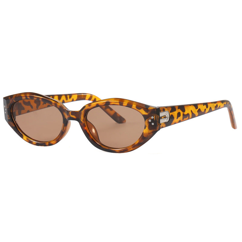 Damen modische Sonnenbrille mit animalischem Muster und stylishem Rahmen Karnz
