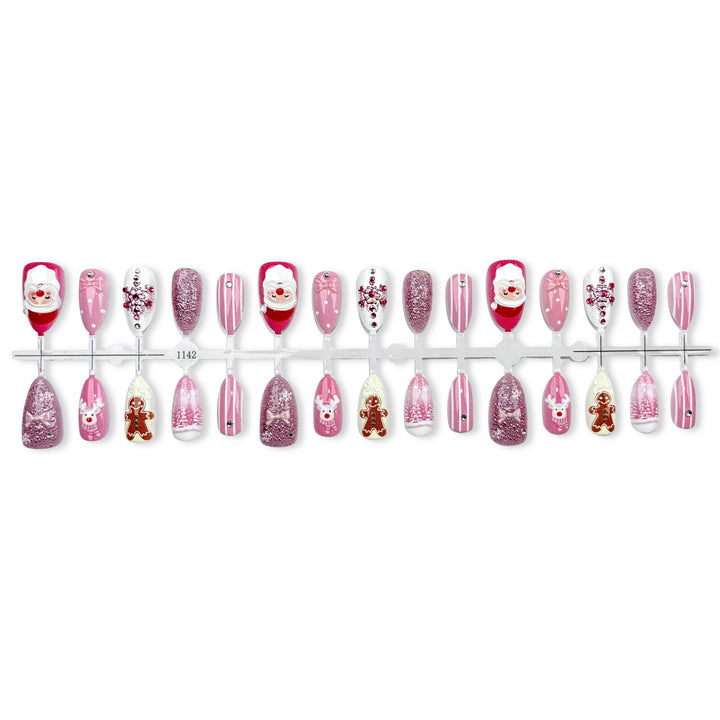 Festliches thematisiertes Press-On Nagelkunstset