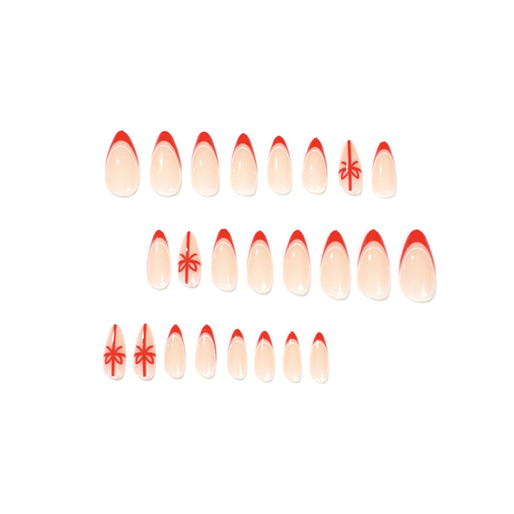 Elegante Nagelverlängerungen mit weihnachtlichem Design Karnz