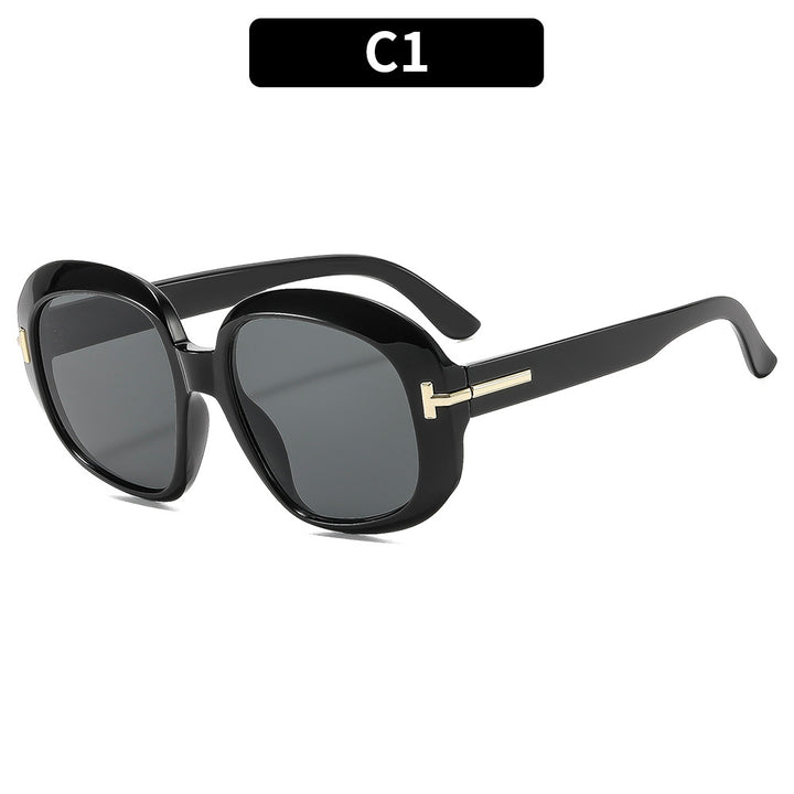 Überdimensionale Katzenaugen-Sonnenbrille mit schlichten dekorativen Akzenten