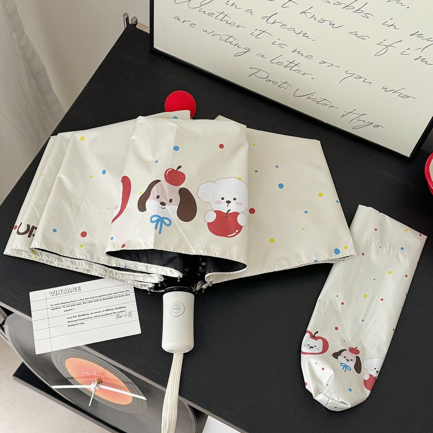 Damen Faltbarer Regenschirm mit verspieltem Motiv Karnz
