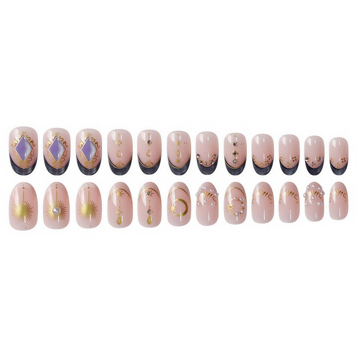 Himmlisch-Themen Press-On Nagelkunst Karnz
