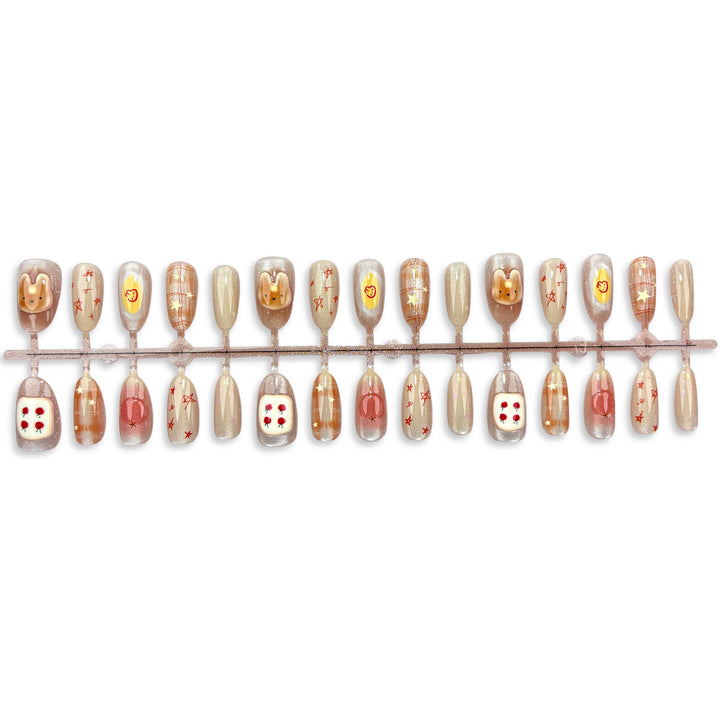 Kreatives Cartoon-Themen Press-On Nageldesign Set