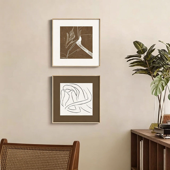 Gerahmte abstrakte Linienkunst-Leinwand