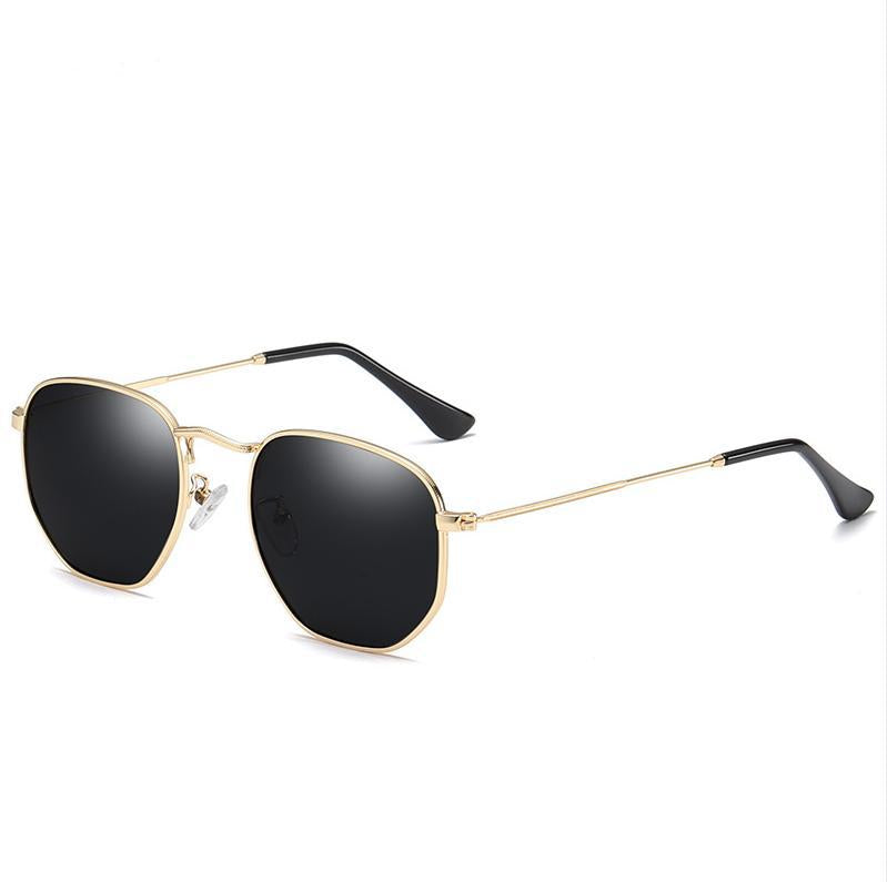 Damen modische geometrische Sonnenbrille mit robustem Metallrahmen Karnz