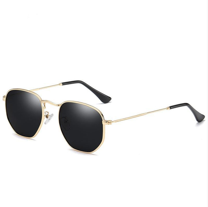 Damen modische geometrische Sonnenbrille mit robustem Metallrahmen Karnz
