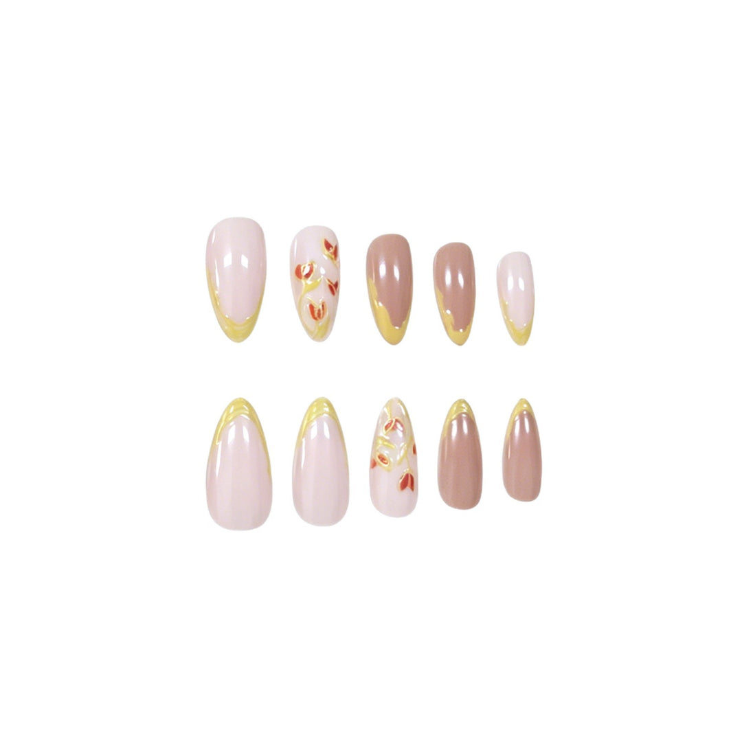 Elegante Florale Acryl Nagel Kunst Erweiterungen Karnz