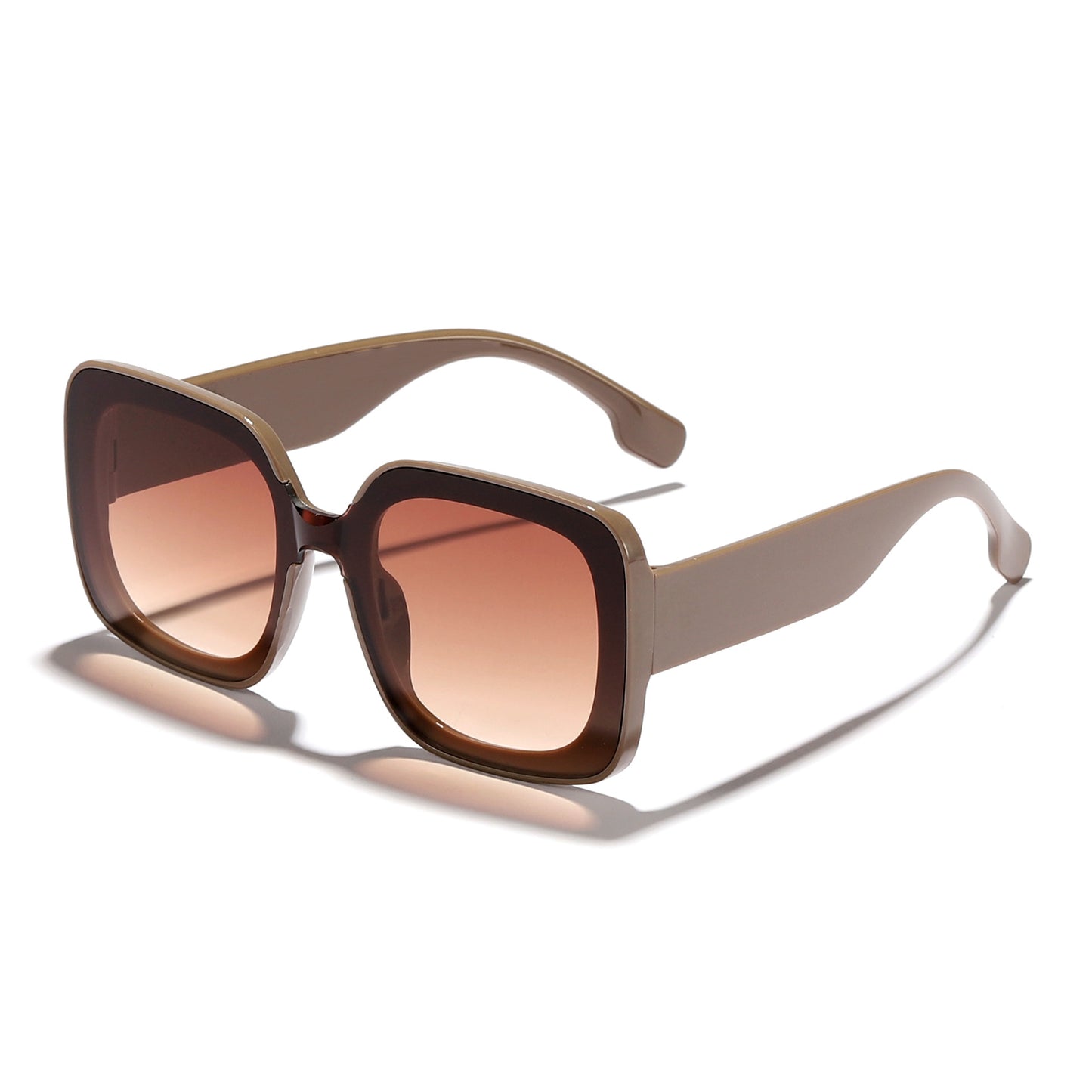Damen quadratische Sonnenbrille mit innovativem transparenter Rahmendesign Karnz