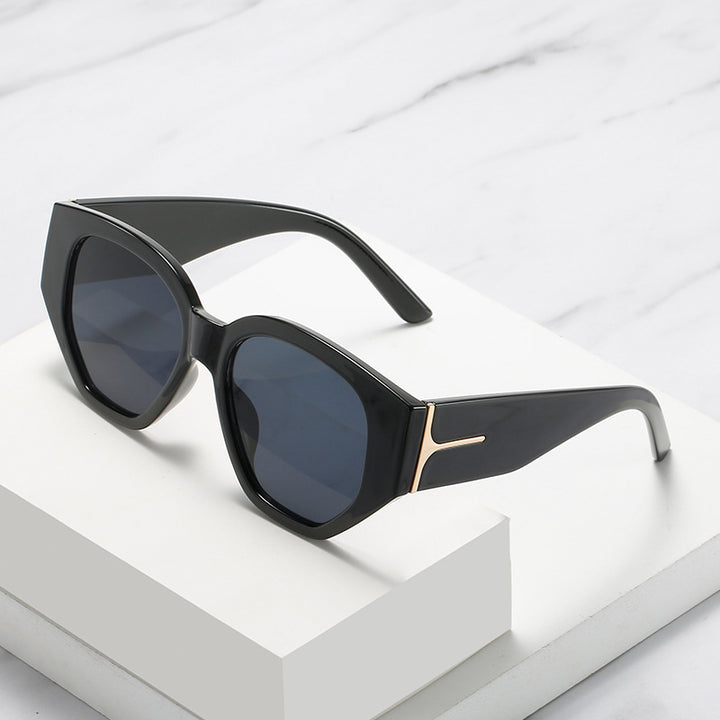 Modische Cat-Eye Sonnenbrille mit einzigartigem geometrischem Rahmen Karnz