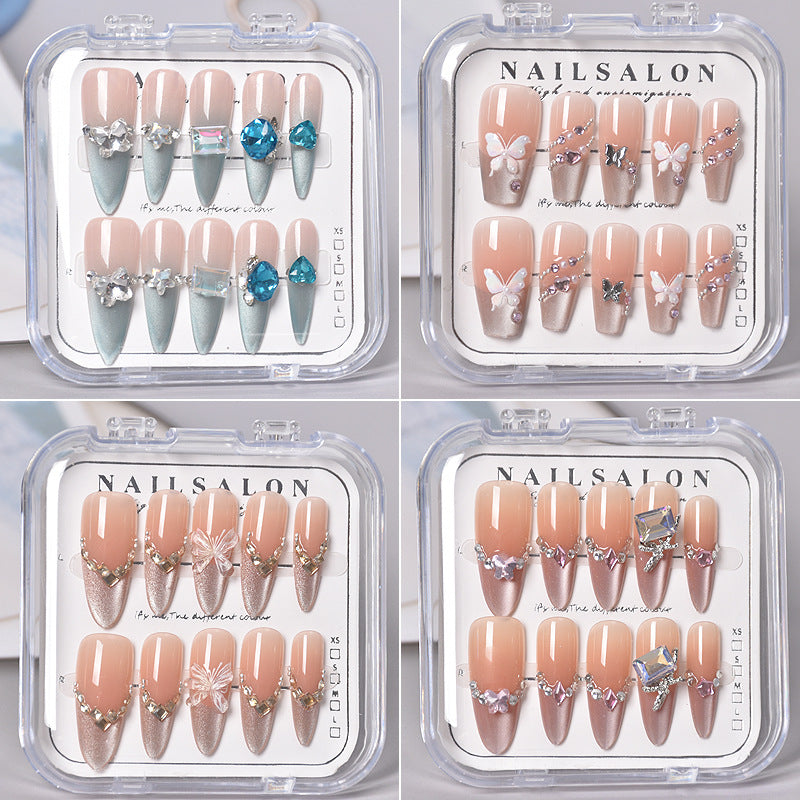 Glamorous Herz-Themen Press-On Nagel Set Karnz