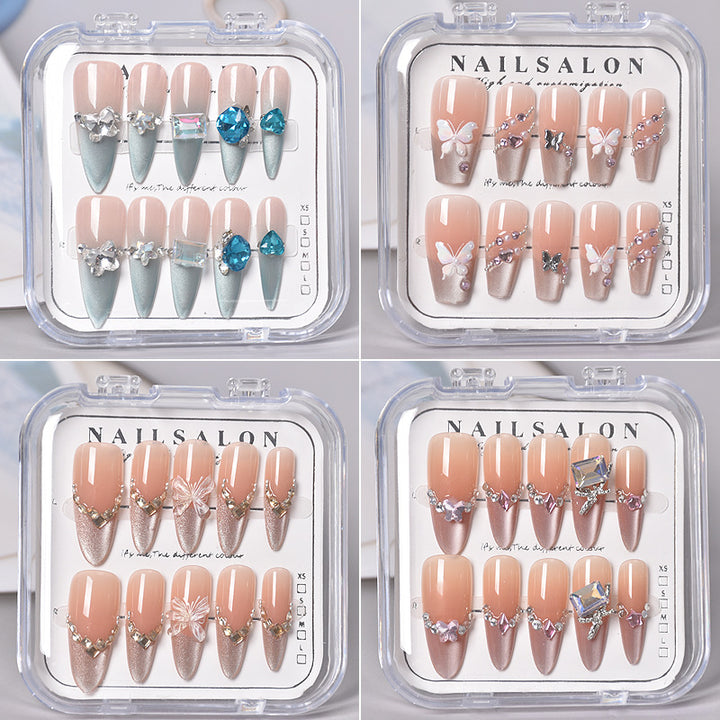 Glamorous Herz-Themen Press-On Nagel Set Karnz