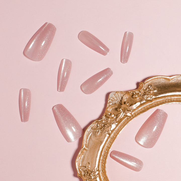 Premium Glitzerndes Press-On Nagelset Karnz