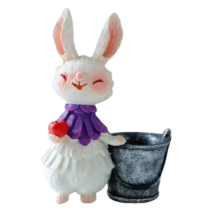 Adorable Hasenfigur mit Salatpflanzer Karnz