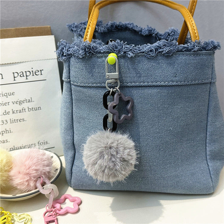 Niedlicher Flauschiger Pom-Pom Schlüsselanhänger Karnz