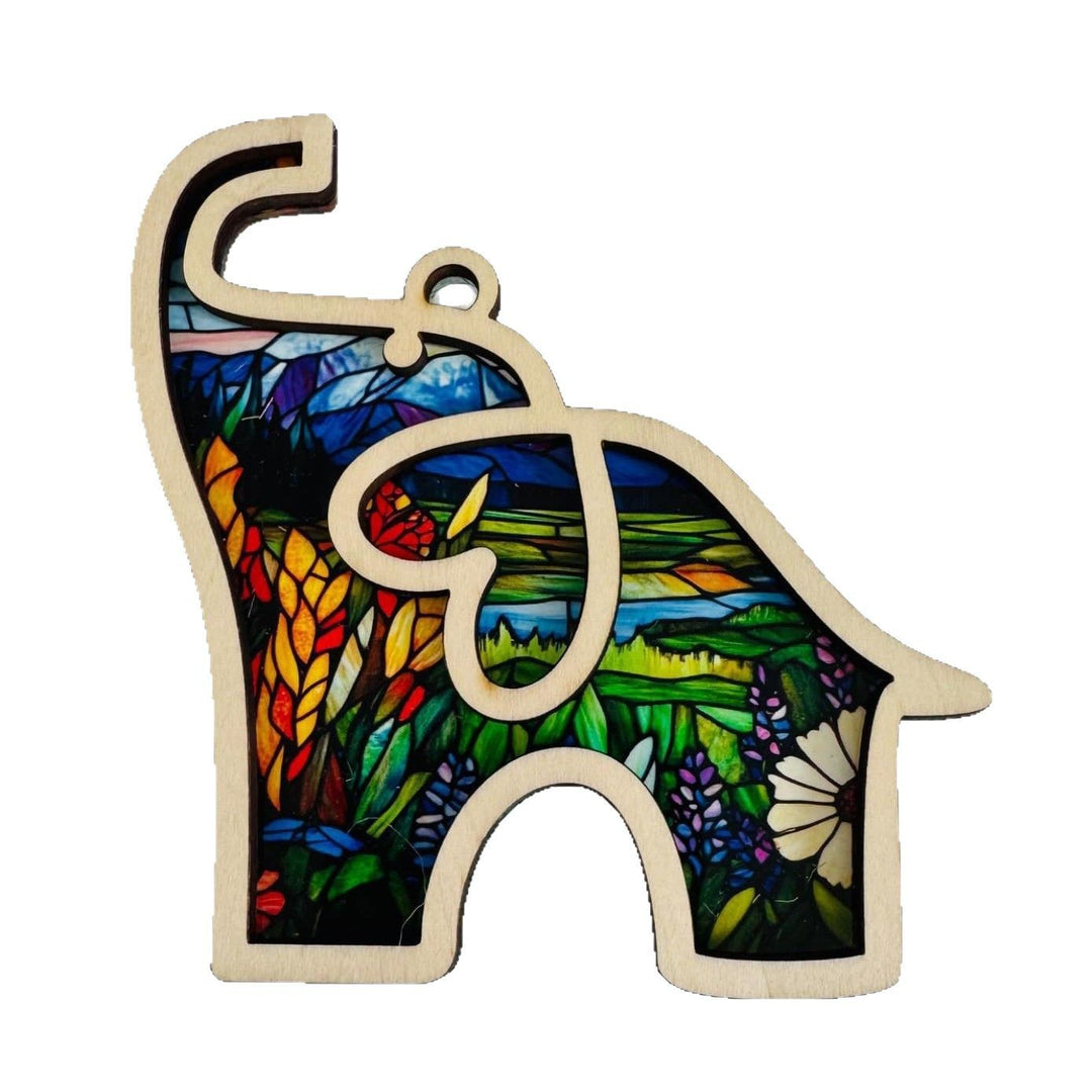 Künstlerisches Holz-Elefant Ornament