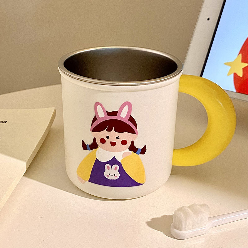 Edelstahl Kaffeebecher mit Fröhlichem Kindermotiv Karnz
