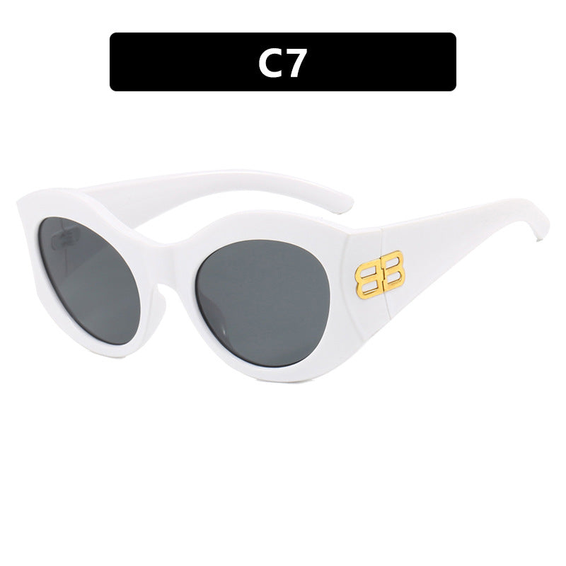 Damen stilvolle Cat-Eye Sonnenbrille mit hochglänzendem Design und schützenden Gläsern Karnz