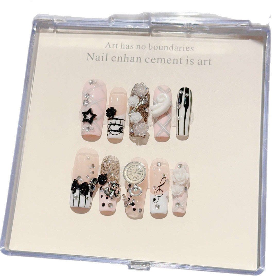 Musikthemen-Press-On-Nagelkunst-Set