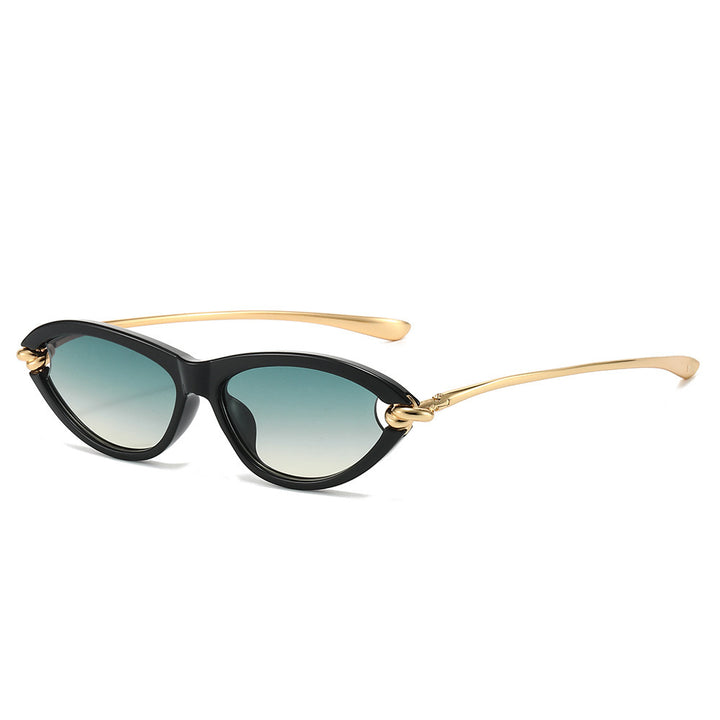 Chic Cat-Eye Sonnenbrille mit goldenen Akzenten Karnz