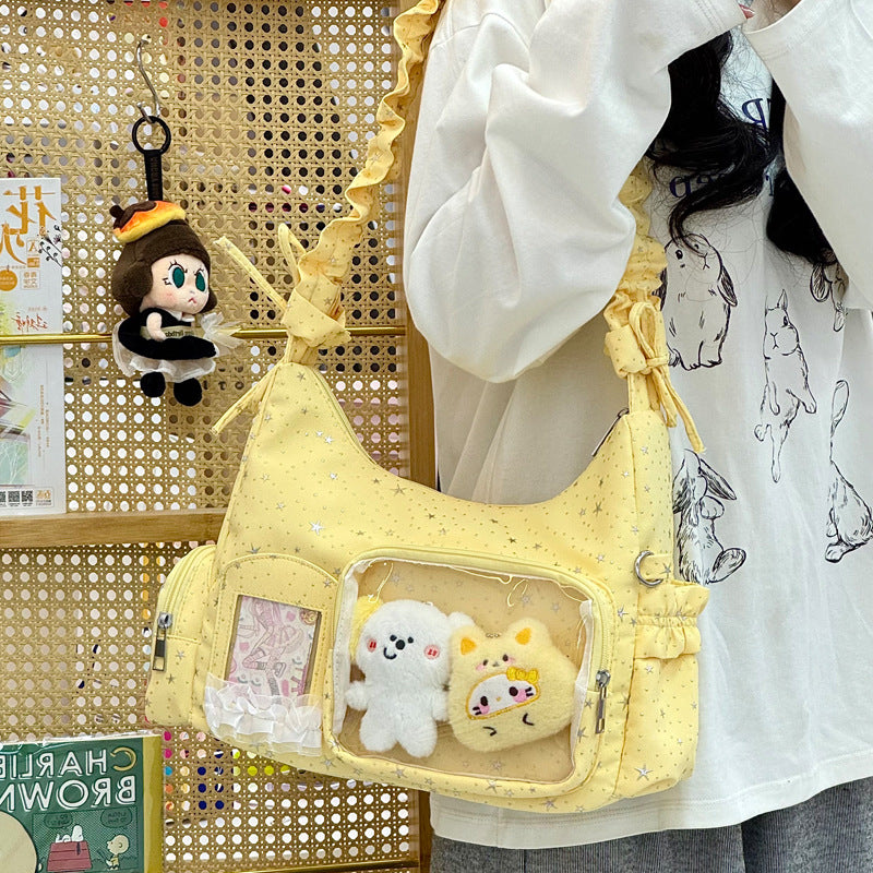 Star-Print Rüschenträger Schultertasche Karnz