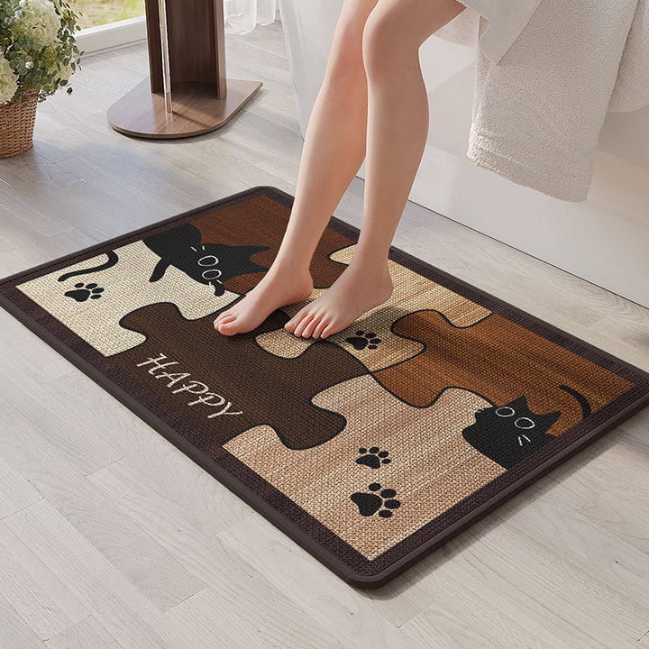 Dekorative Puzzle Katze Fußmatte
