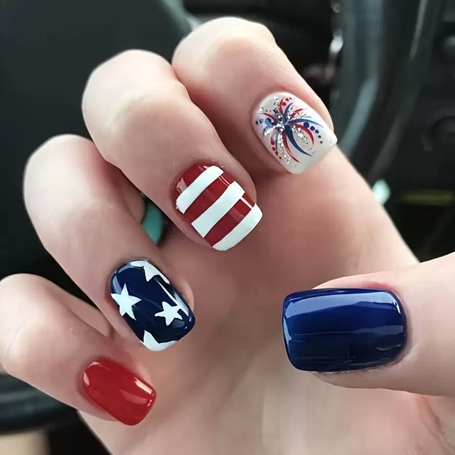 Patriotische Gel-Nagelkunstverlängerungen Karnz