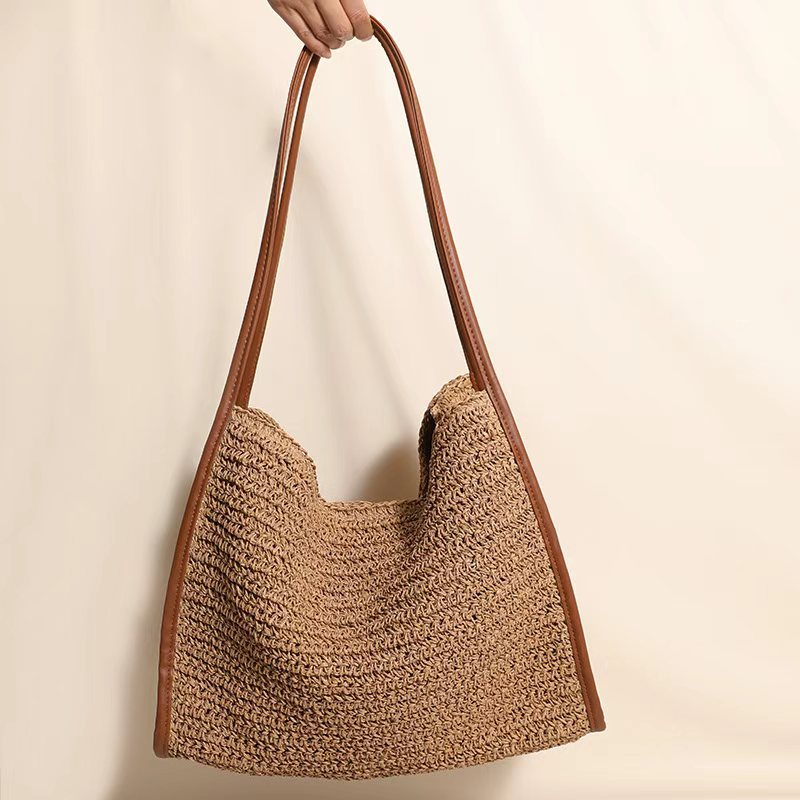 Damen Handtasche aus hochwertigem geflochtenem Naturmaterial Karnz