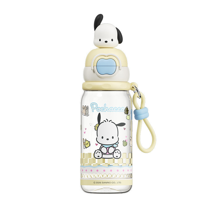 Damen Trinkflasche mit interaktivem Deckel und süßem Pochacco-Design Karnz