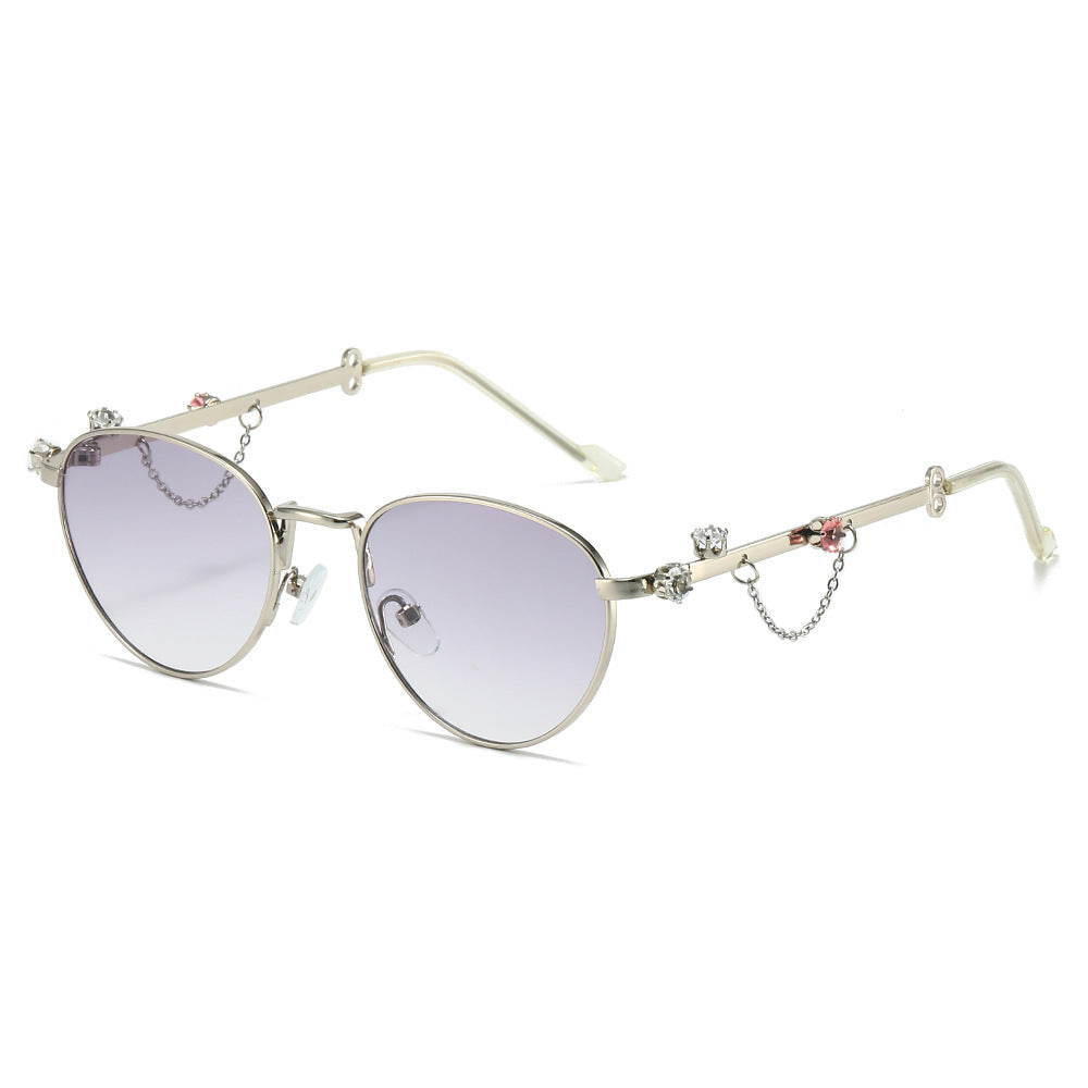 Dekorative Strass Katzenaugen-Sonnenbrille Karnz